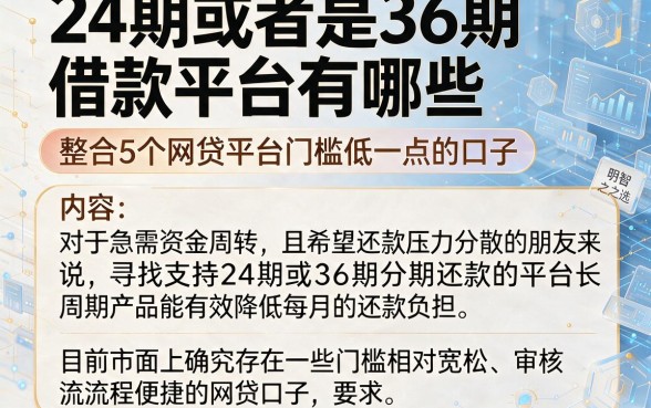 24期或者是36期借款平台有哪些，整合5个网贷平台门槛低一点的口子