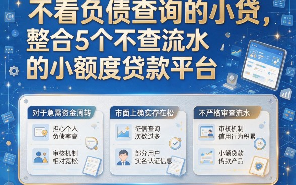 不看负债查询的小贷，整合5个不查流水的小额度贷款平台