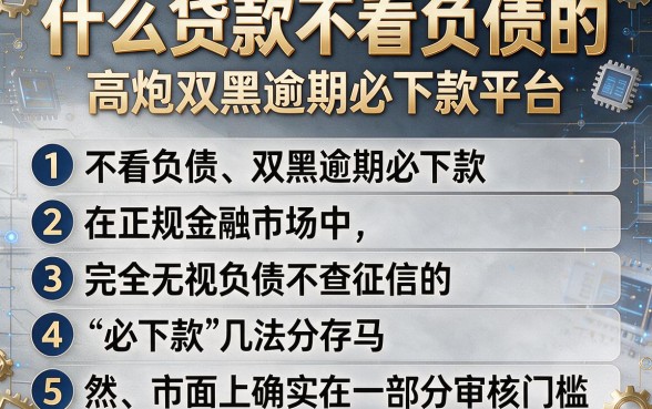 什么贷款不看负债的,条列五个高炮双黑逾期必下款平台