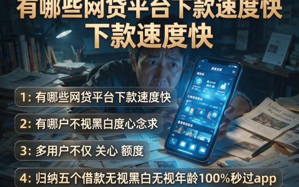 有哪些网贷平台下款速度快,归纳五个借款无视黑白无视年龄100%秒过app