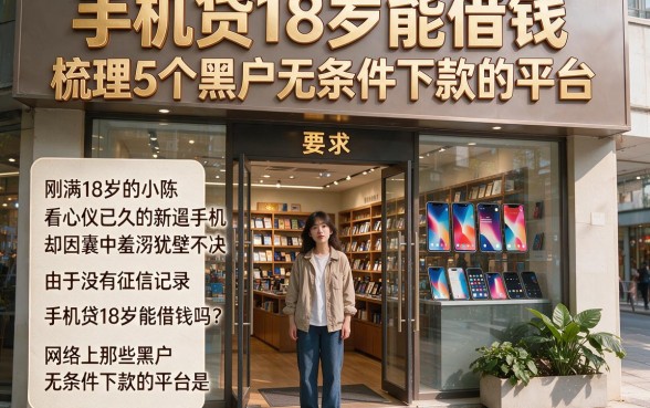 手机贷18岁能借钱,梳理5个黑户无条件下款的平台