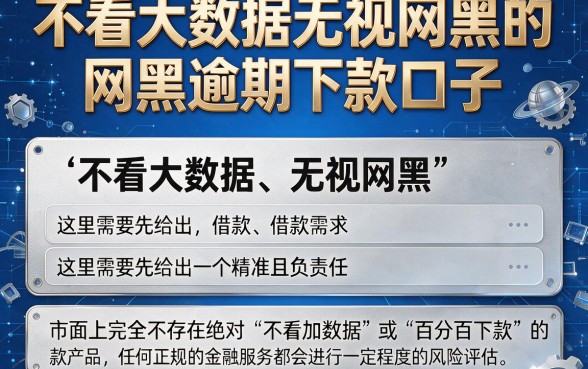 不看大数据无视网黑的，概括五个网黑逾期下款口子