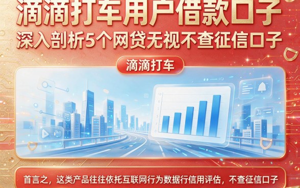 滴滴打车用户借款口子,深入剖析5个网贷无视不查征信口子