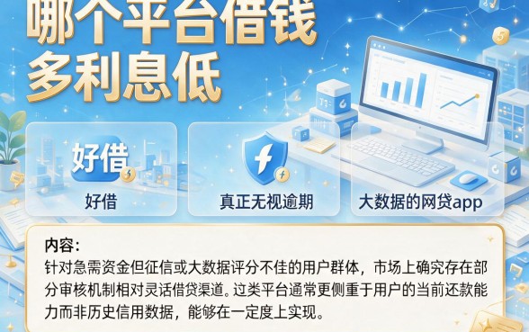 哪个平台借钱多利息低,好借，枚举五个真正无视逾期大数据的网贷app