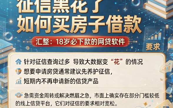 征信黑花了如何买房子借款,汇整五个18岁必下款的网贷软件