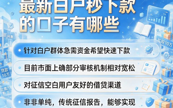 最新白户秒下款的口子有哪些,整理五个贷款10万比较容易的软件