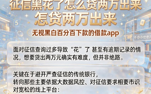 征信黑花了怎么贷两万出来,归纳5个无视黑白百分百下款的借款app
