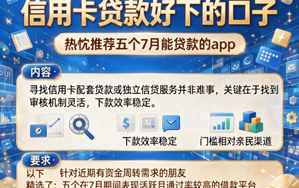 信用卡贷款好下的口子，热忱推荐五个7月能贷款的app