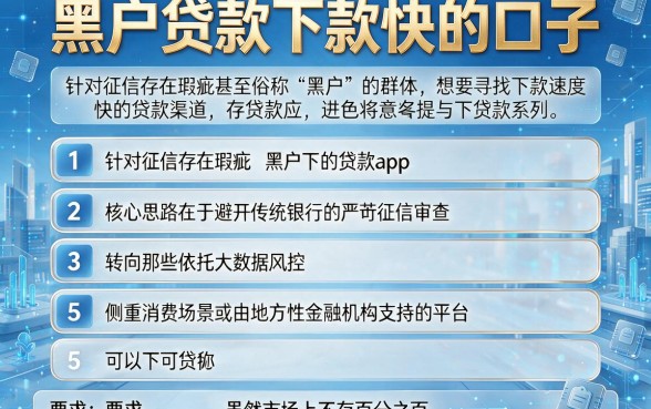 黑户贷款下款快的口子,条列5个黑户可以下的贷款app