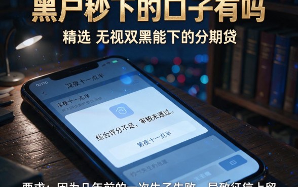 黑户秒下的口子有吗，精选五个无视双黑能下的分期贷