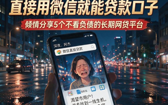 直接用微信就能贷款口子,倾情分享5个不看负债的长期网贷平台