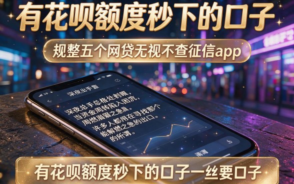 有花呗额度秒下的口子,规整五个网贷无视不查征信app