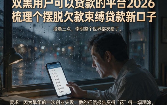 双黑用户可以贷款的平台2026，梳理五个摆脱欠款束缚贷款新口子