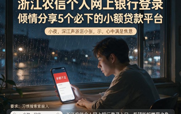 浙江农信个人网上银行登录,倾情分享5个必下的小额贷款平台