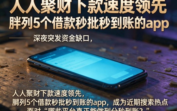 人人聚财下款速度领先，胪列5个借款秒批秒到账的app