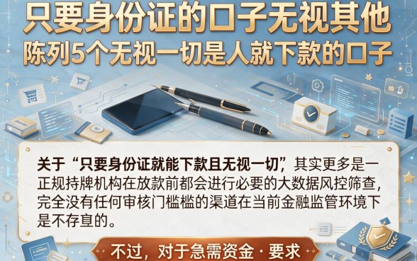 只要身份证的口子无视其他，陈列5个无视一切是人就下款的口子