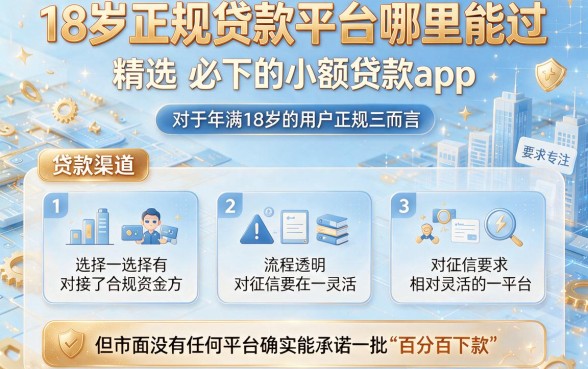 18岁正规贷款平台哪里能过,精选五个必下的小额贷款app