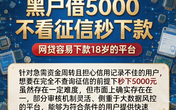 黑户借5000不看征信秒下款,归纳五个网贷容易下款18岁的平台