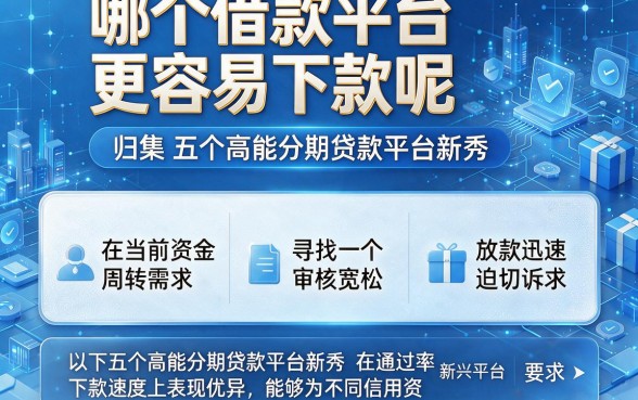 哪个借款平台更容易下款呢,归集五个高能分期贷款平台新秀