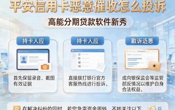 平安信用卡恶意催收怎么投诉，梳理五个高能分期贷款软件新秀
