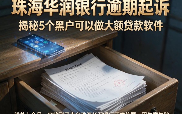 珠海华润银行逾期起诉,揭秘5个黑户可以做大额贷款软件