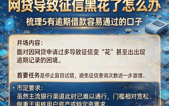 网贷导致征信黑花了怎么办，梳理5个有逾期借款容易通过的口子
