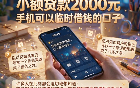 小额贷款2000元,罗列5个手机可以临时借钱的口子