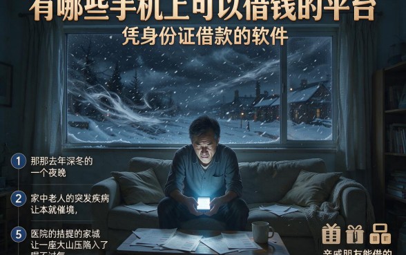 有哪些手机上可以借钱的平台，详细阐述5个凭身份证借款的软件