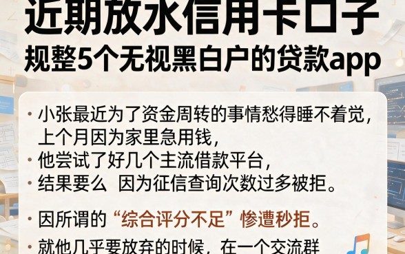 近期放水信用卡口子，规整5个无视黑白户的贷款app