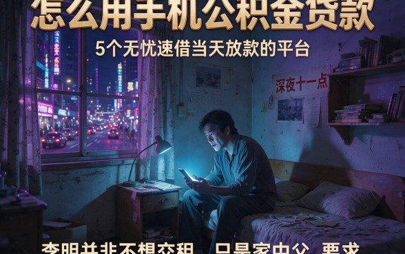 怎么用手机公积金贷款,细致阐述5个无忧速借当天放款的平台