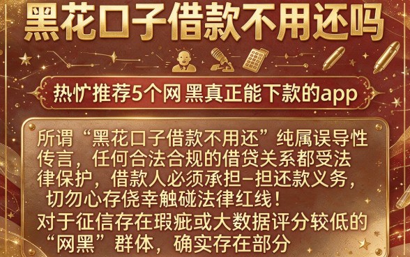 黑花口子借款不用还吗,热忱推荐5个网黑真正能下款的app