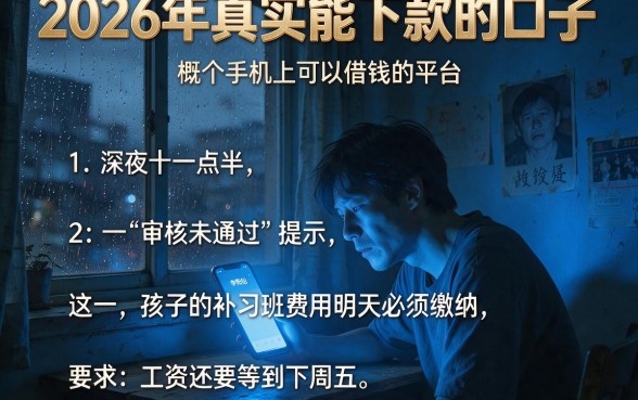 2026年真实能下款的口子，概括五个手机上可以借钱的平台