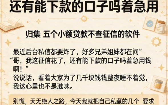 还有能下款的口子吗着急用,归集五个小额贷款不查征信的软件