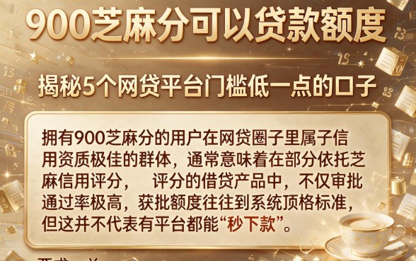 900芝麻分可以贷款额度,揭秘5个网贷平台门槛低一点的口子