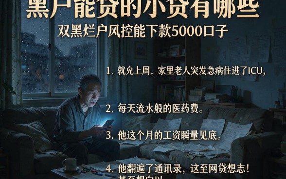 黑户能贷的小贷有哪些,细致阐述五个双黑烂户风控能下款5000口子