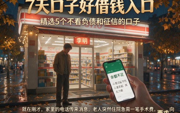 7天口子好借钱入口,精选5个不看负债和征信的口子