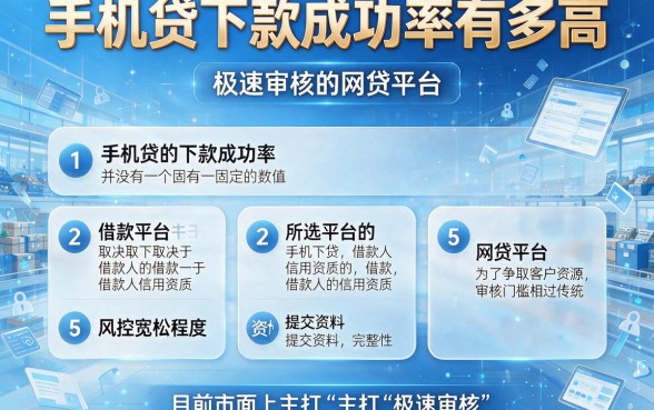 手机贷下款成功率有多高,条列5个极速审核的网贷平台
