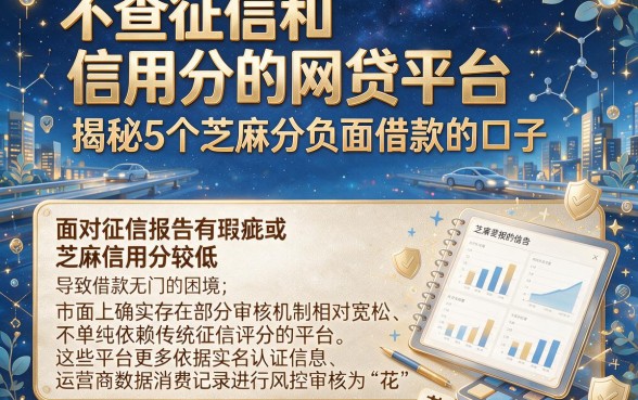 不查征信和信用分的网贷平台,揭秘5个芝麻分负面借款的口子