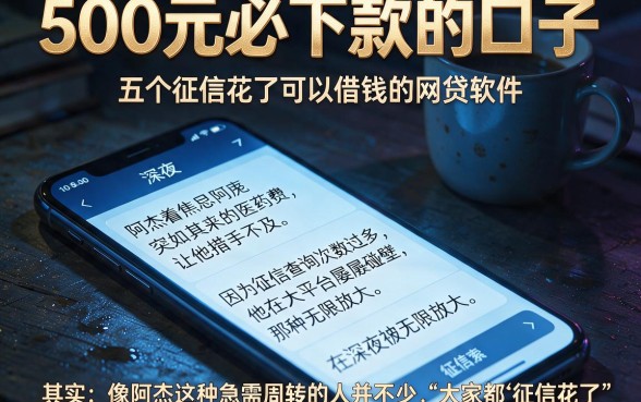 500元必下款的口子,细致阐述五个征信花了可以借钱的网贷软件
