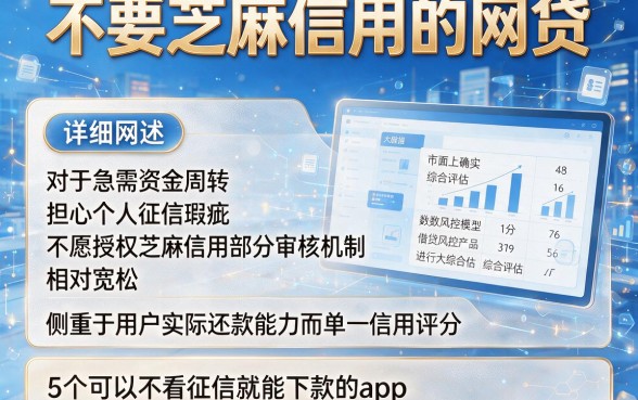 不要芝麻信用的网贷,详细阐述5个可以不看征信就能下款的app