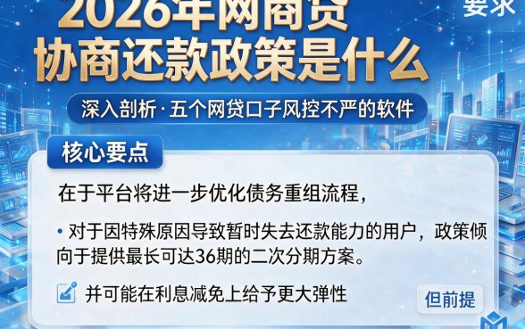 2026年网商贷协商还款政策是什么,深入剖析五个网贷口子风控不严的软件