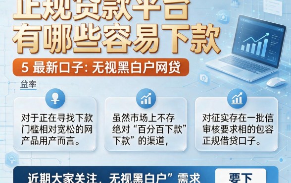 正规贷款平台有哪些容易下款,理出5个最新口子无视黑白户网贷