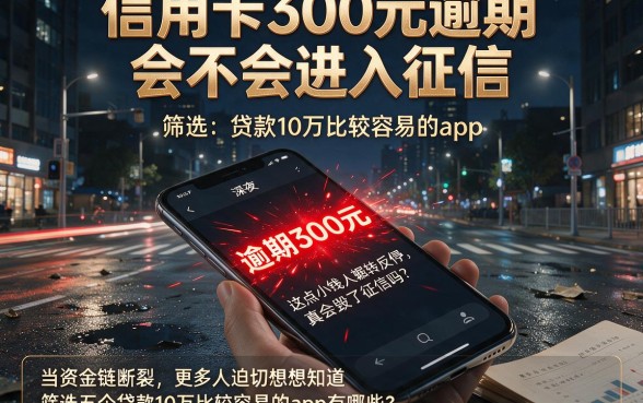 信用卡300元逾期会不会进入征信,筛选五个贷款10万比较容易的app