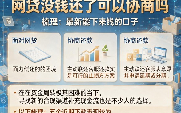 网贷没钱还了可以协商吗,梳理五个最新能下来钱的口子