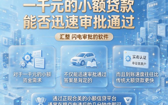 一千元的小额贷款能否迅速审批通过，汇整五个闪电审批的软件