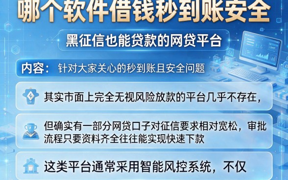 哪个软件借钱秒到账安全,归纳五个黑征信也能贷款的网贷平台