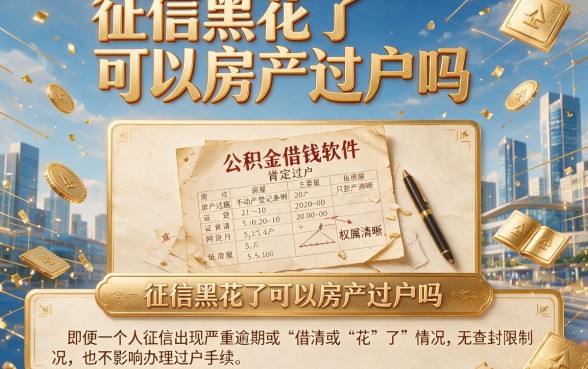 征信黑花了可以房产过户吗，陈列5个公积金借钱软件