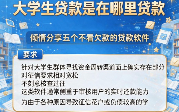 大学生贷款是在哪里贷款,倾情分享五个不看欠款的贷款软件
