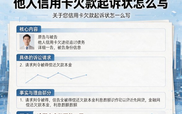 他人信用卡欠款起诉状怎么写,详尽说明五个逾期太多能下款口子