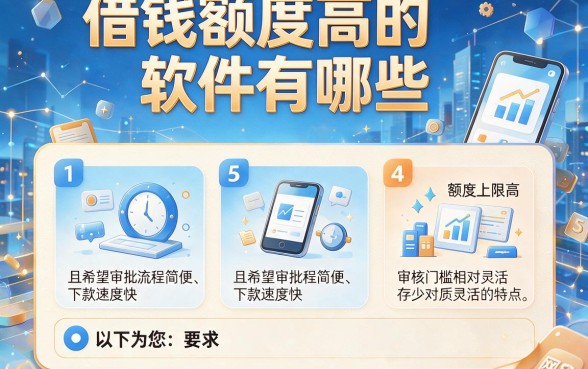 借钱额度高的软件有哪些,胪列5个手机上可以借钱的软件